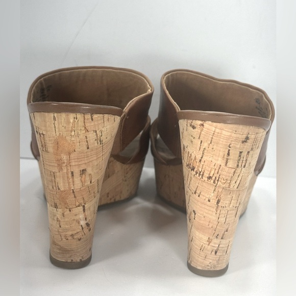 NWOB - Franco Sarto Sarti Open Toe Sandals With Cork Wedge Heel - Size 8M - Picture 4 of 8